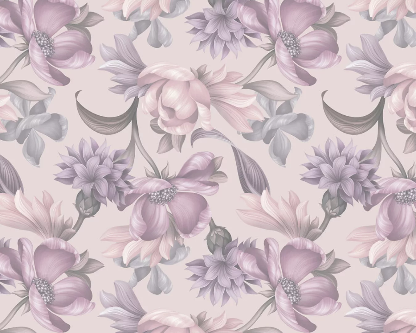 Fototapete "Pastel Flowers Pink" 4,00x2,50 m / Glattvlies Perlmutt günstig online kaufen
