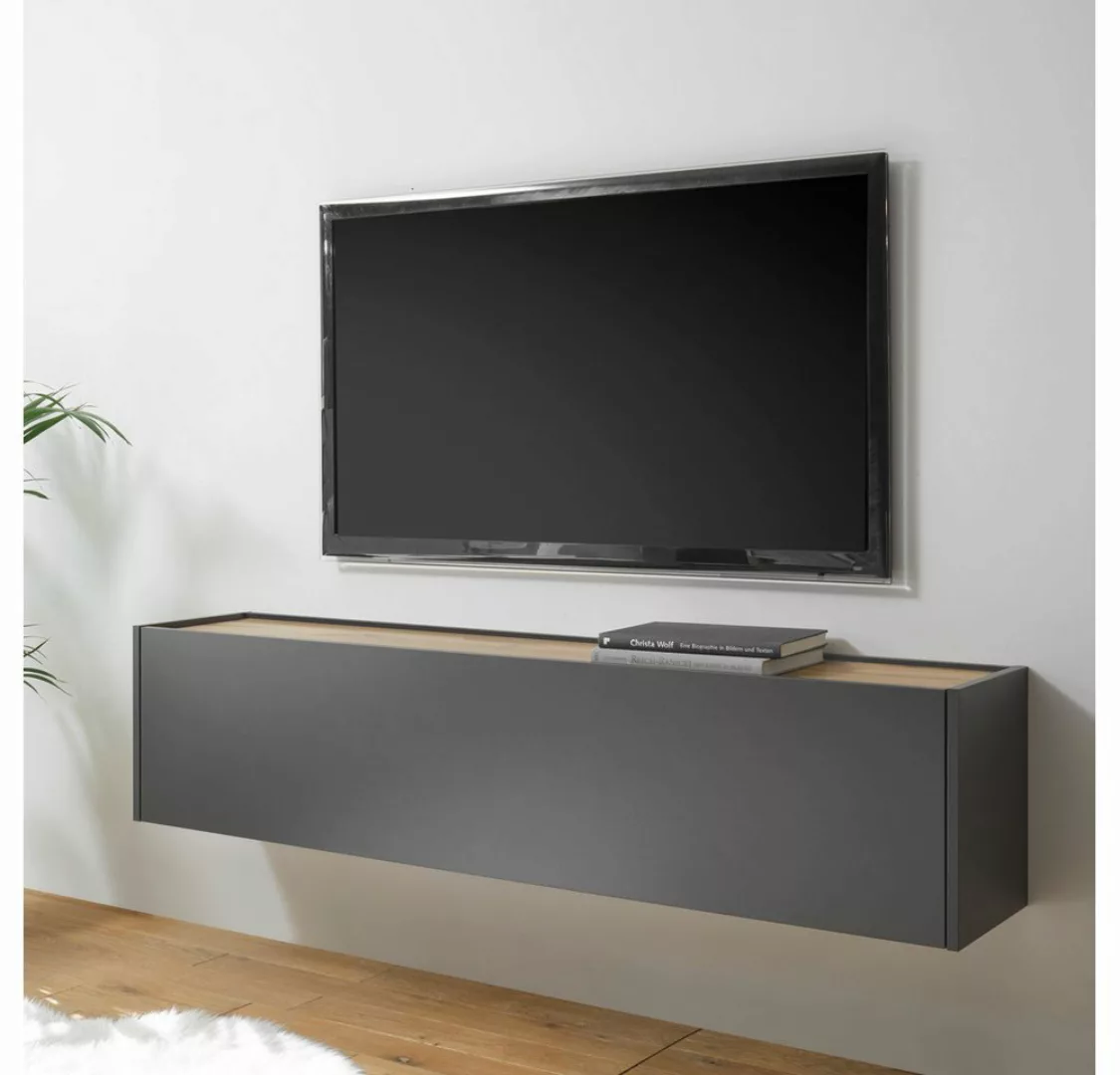 Lomadox Wohnzimmer TV Hängeschrank CRISP-61 in anthrazit mit Absetzungen in günstig online kaufen