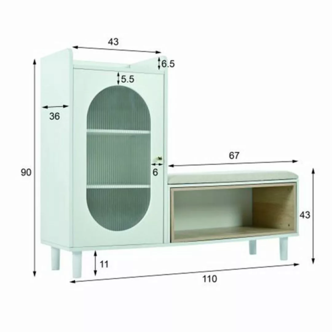 Mia&Coco Schuhschrank Moderner Schuhwechselhocker (mit Seitenschrank, gepol günstig online kaufen