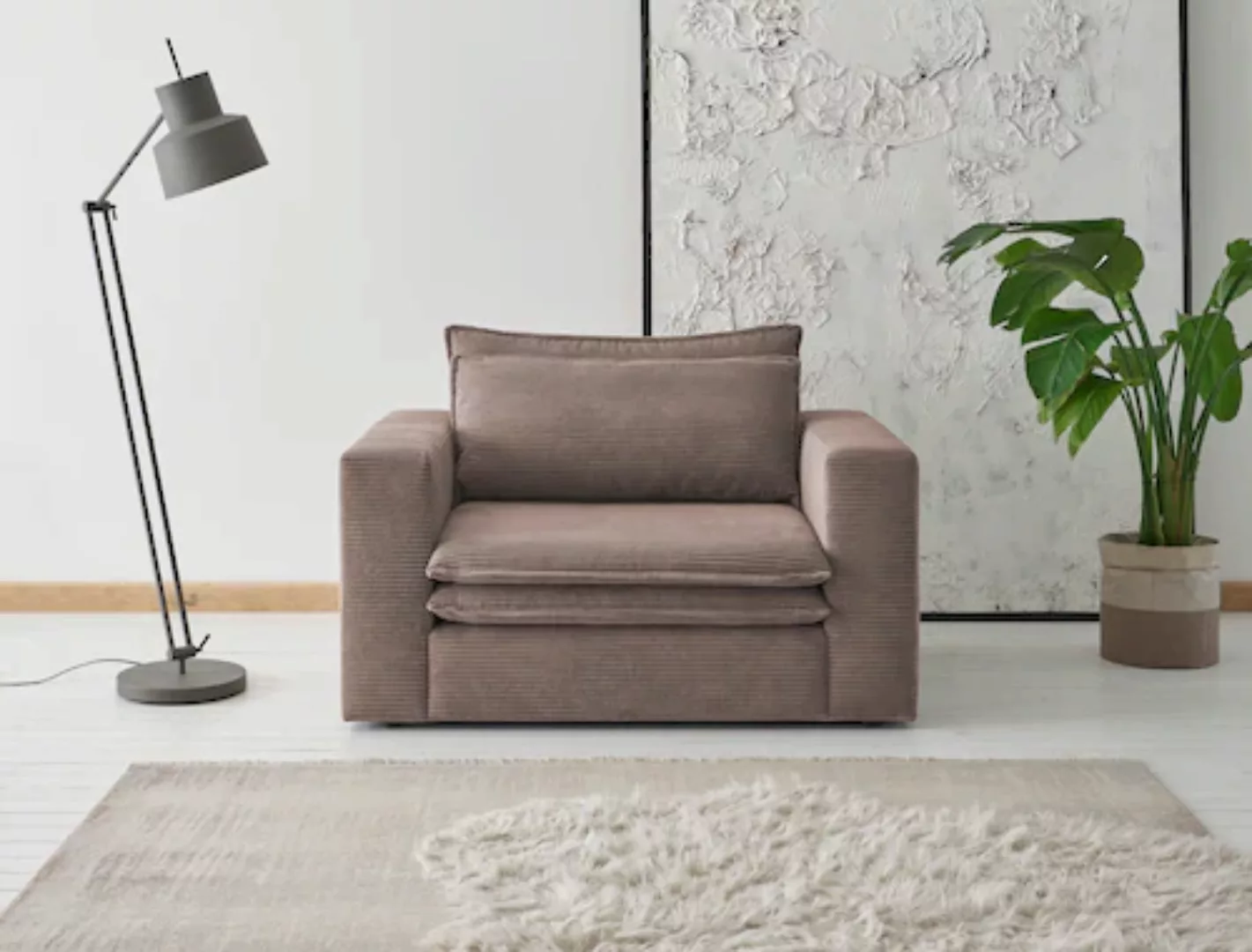 Places of Style Loveseat »PIAGGE«, Hochwertiger Cord, trendiger Loveseat günstig online kaufen