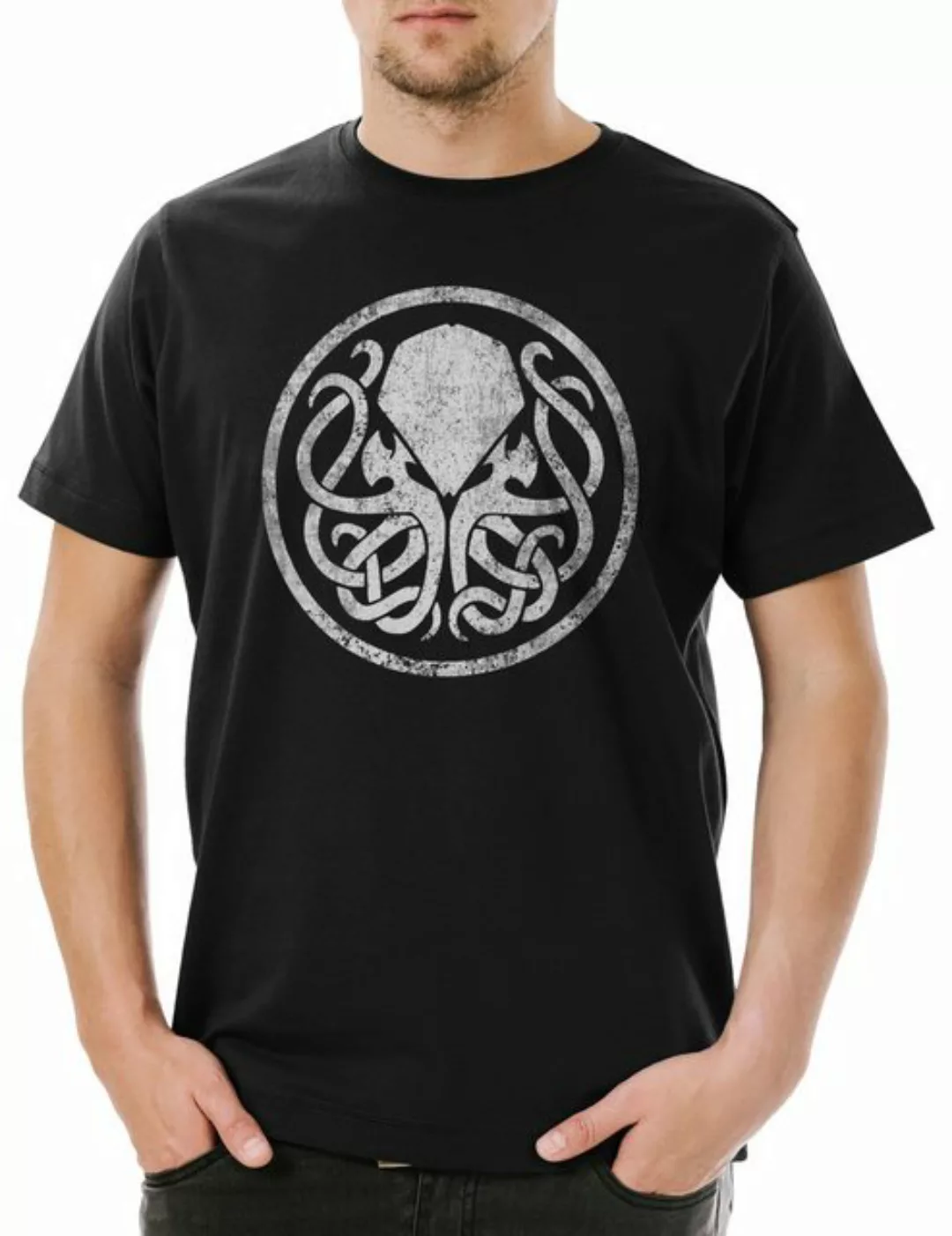 Urban Backwoods Print-Shirt Circle Logo Cthulhu Herren T-Shirt Lovecraft Ar günstig online kaufen