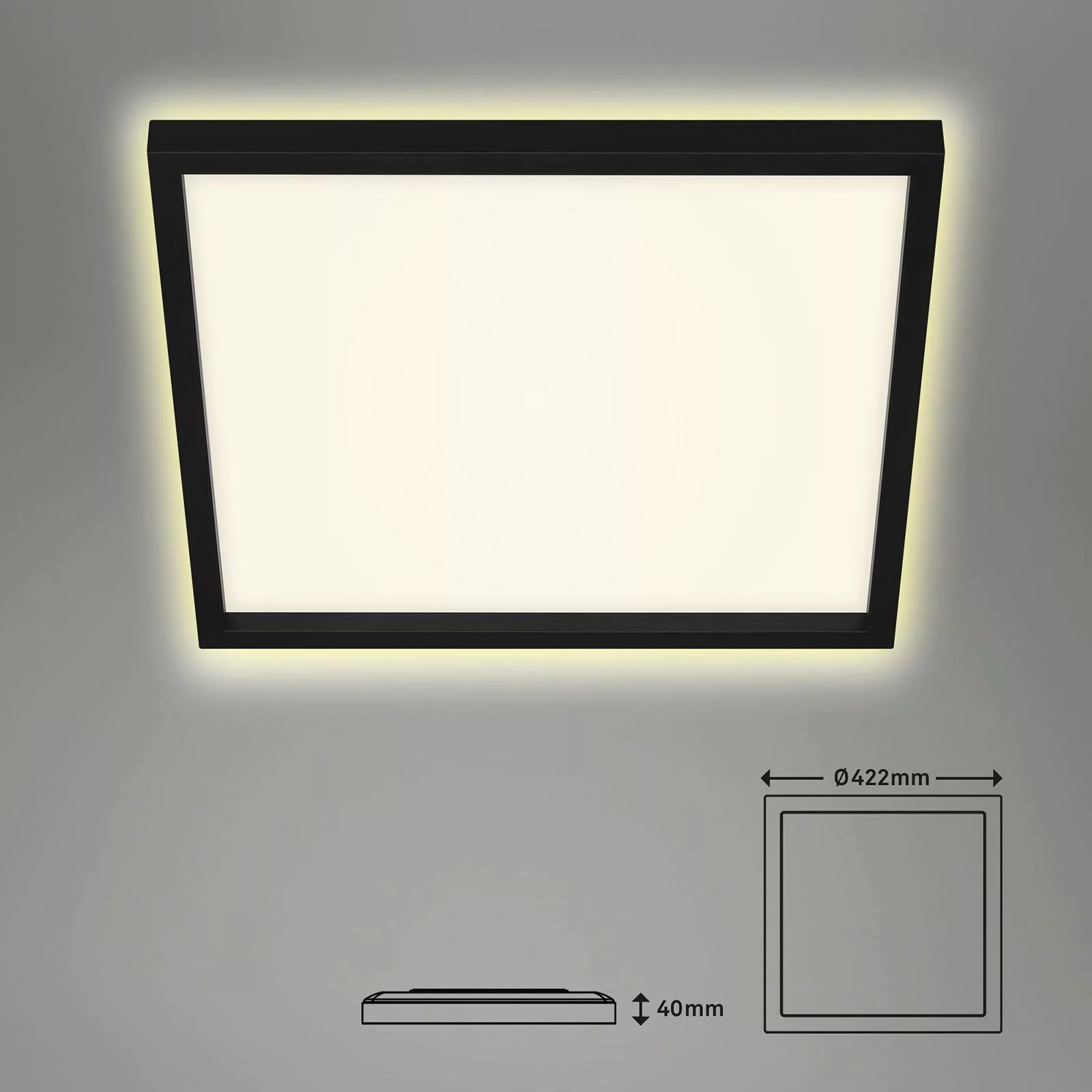 LED-Deckenlampe 7364, 42 x 42 cm, schwarz günstig online kaufen