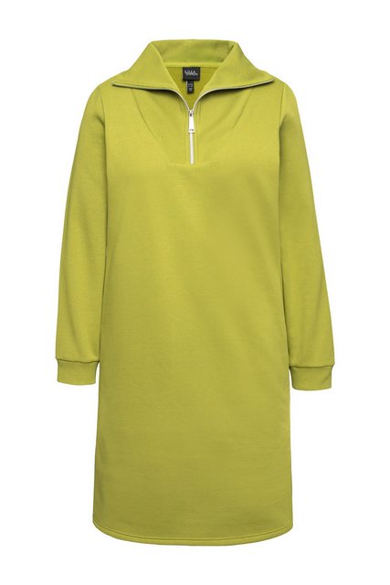 Ulla Popken Jerseykleid Sweatkleid Troyerkragen Reißverschluss Langarm günstig online kaufen