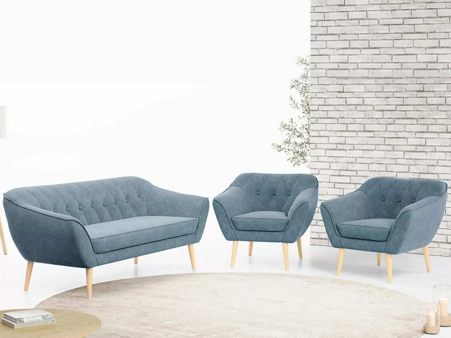 MKS MÖBEL Sofa PIRS 3 1 1, mit Relaxfunktion, Moderne Sofa Set, Skandinavis günstig online kaufen