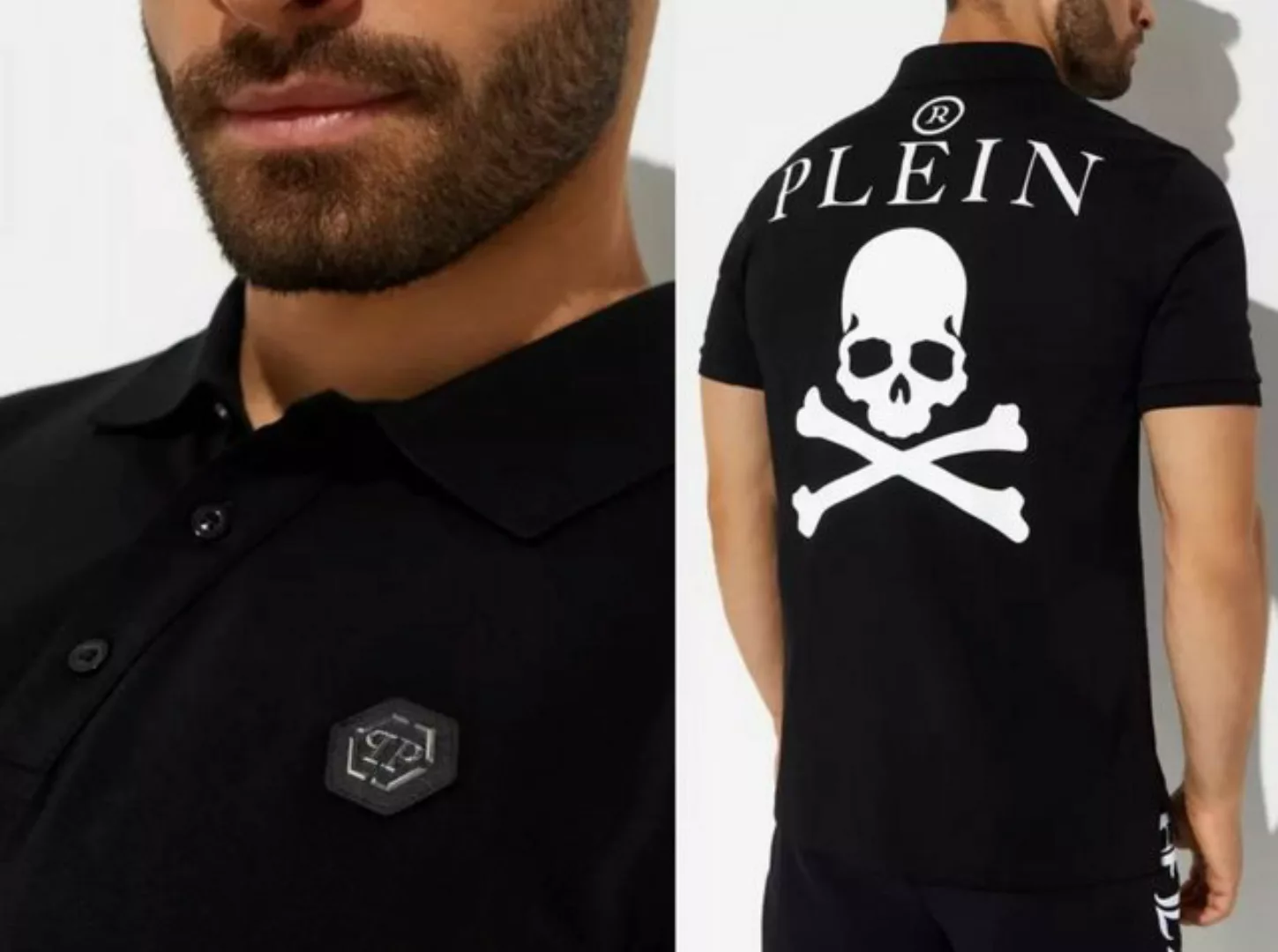 PHILIPP PLEIN Poloshirt PHILIPP PLEIN Polo Shirt Polohemd Leather PP Hexago günstig online kaufen