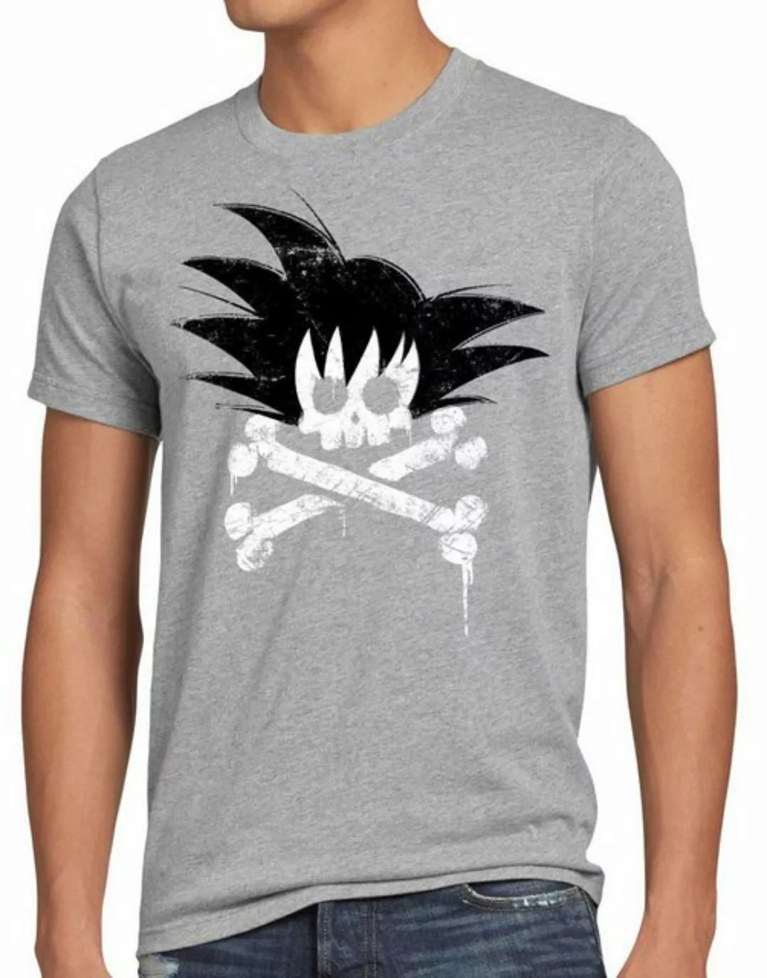 style3 Print-Shirt Herren T-Shirt Goku Skull songoku dragon z ball super sa günstig online kaufen