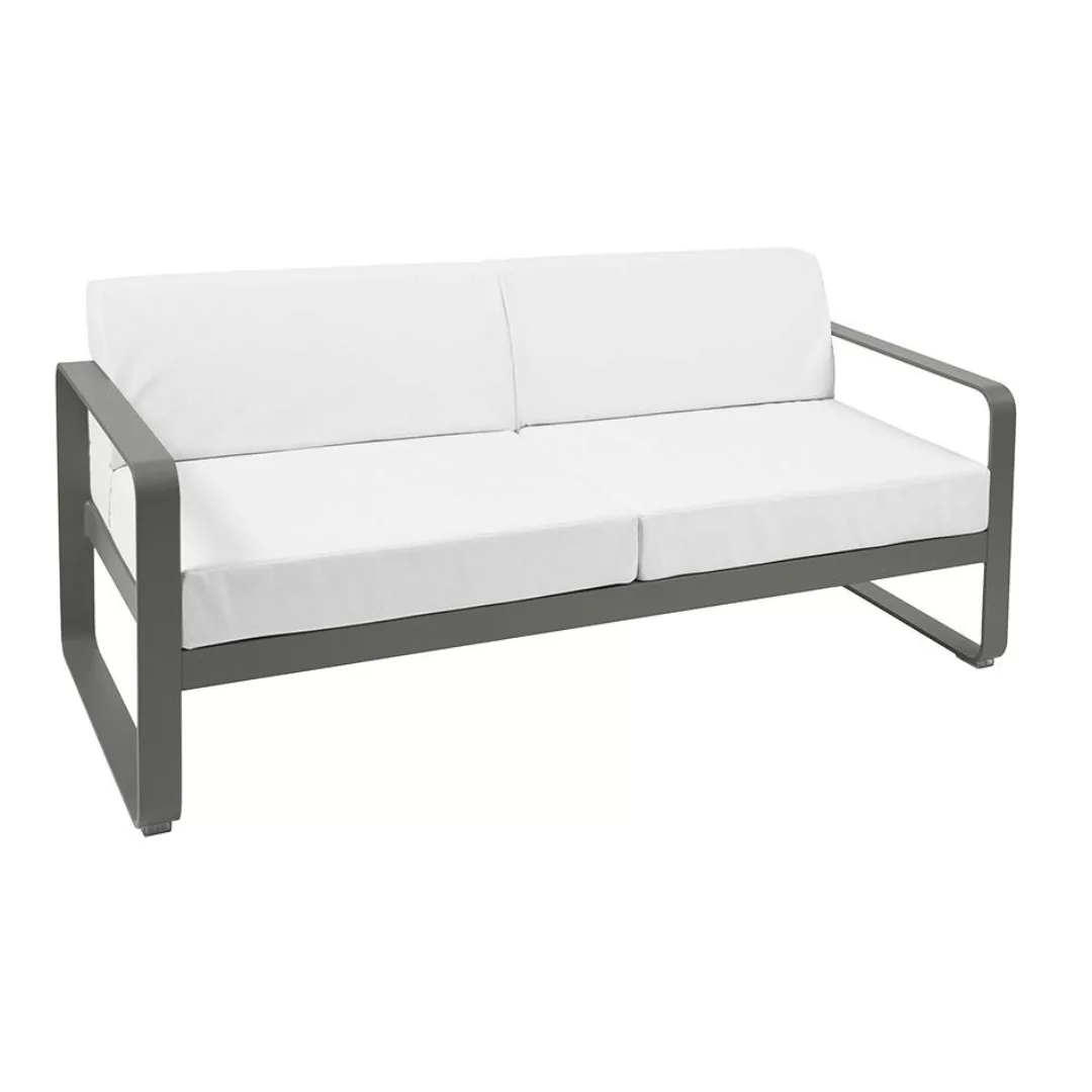 Fermob - Bellevie Outdoor 2-Sitzer Sofa - rosmarin/texturiert/Kissenstoff S günstig online kaufen