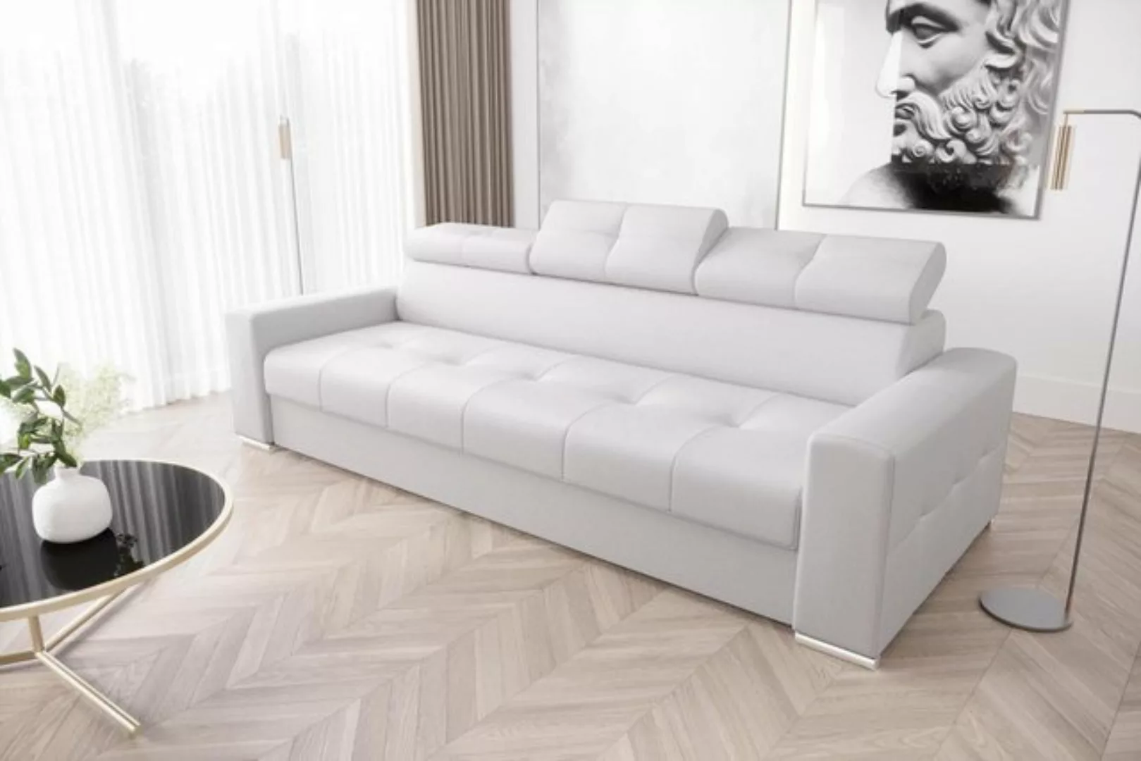 Xlmoebel Sofa Zeitgemäße 3-Sitzer Wohnzimmermöbel Weiß Gepolstertes Dreisit günstig online kaufen