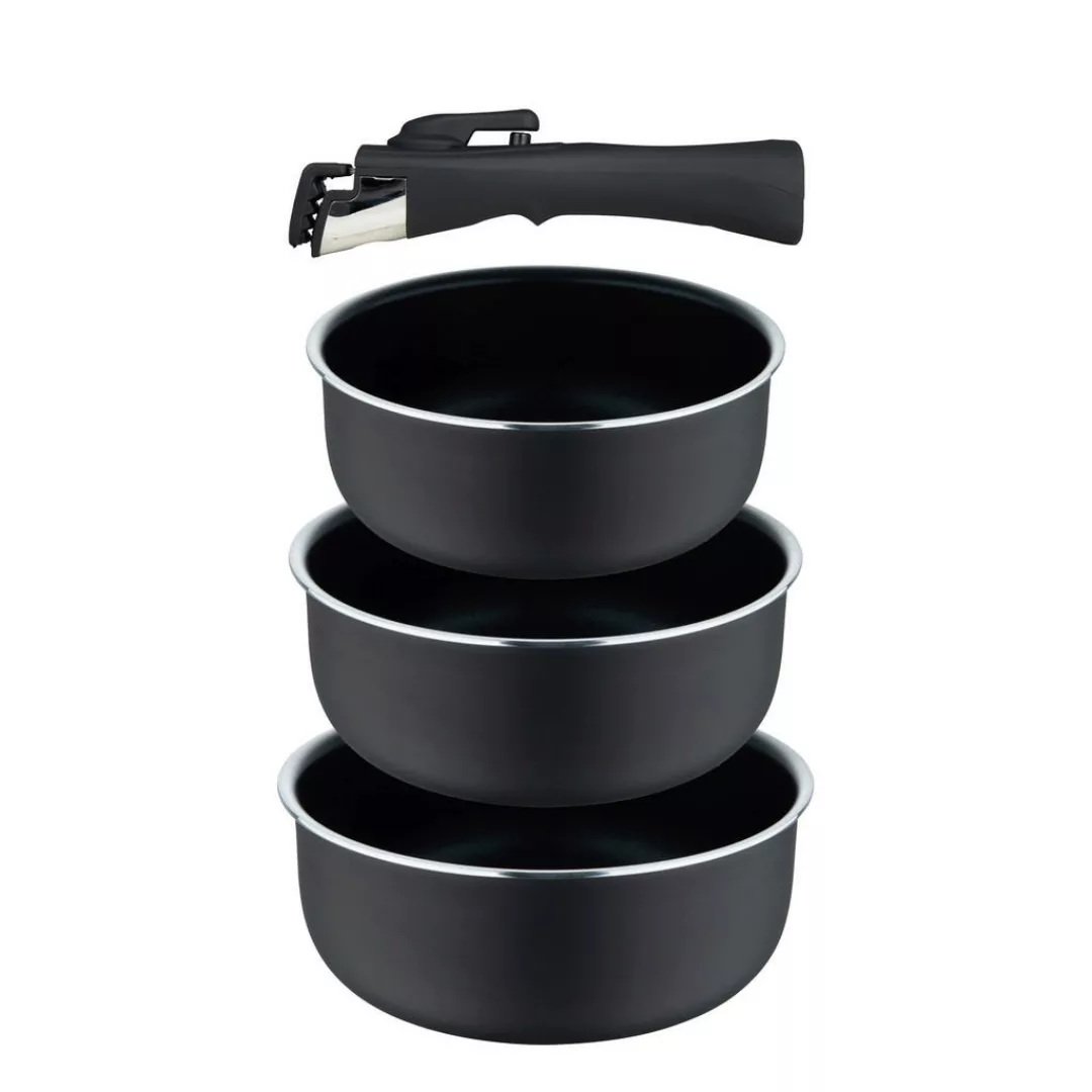 BERGNER Topfset CLICK & COOK schwarz Aluminium 4 tlg. günstig online kaufen