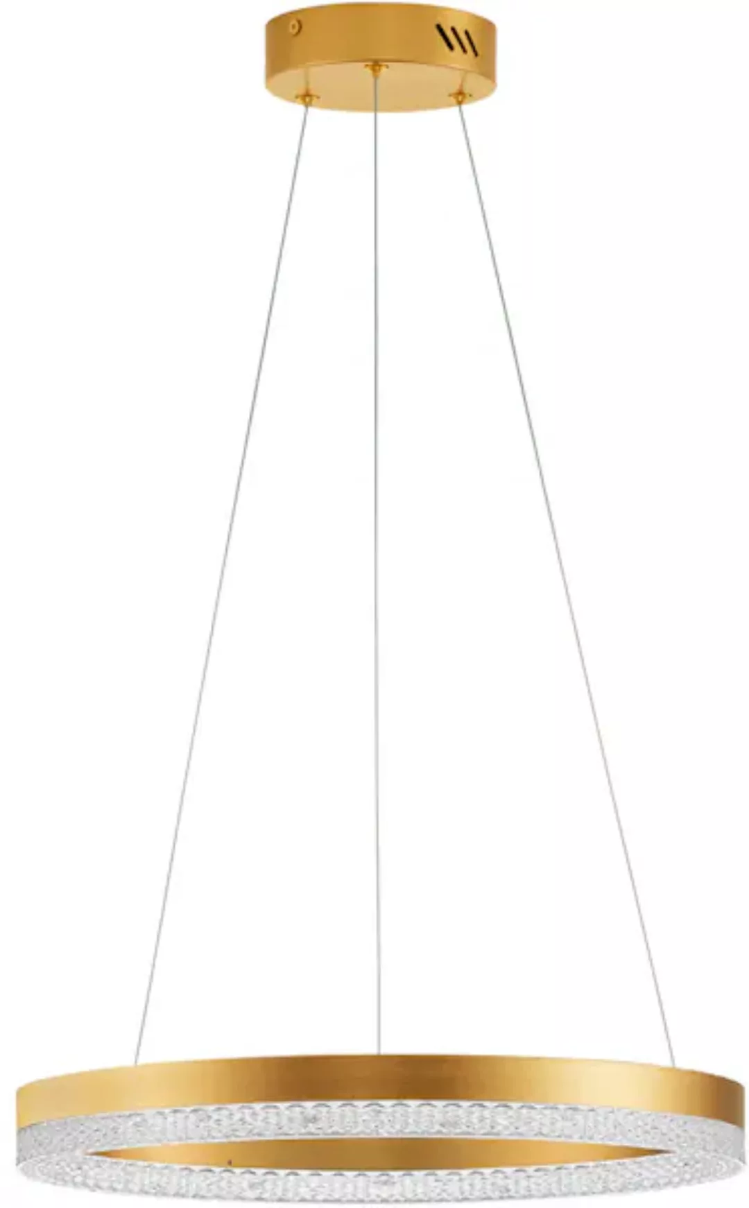 LED Pendelleuchte Adria in Messing und Transparent 23W 2521lm günstig online kaufen