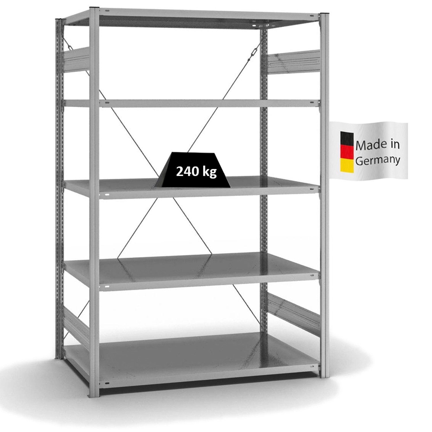 PROREGAL Fachbodenregal Stecksystem T-Profil Medium-Duty Grundregal HxBxT 2 günstig online kaufen