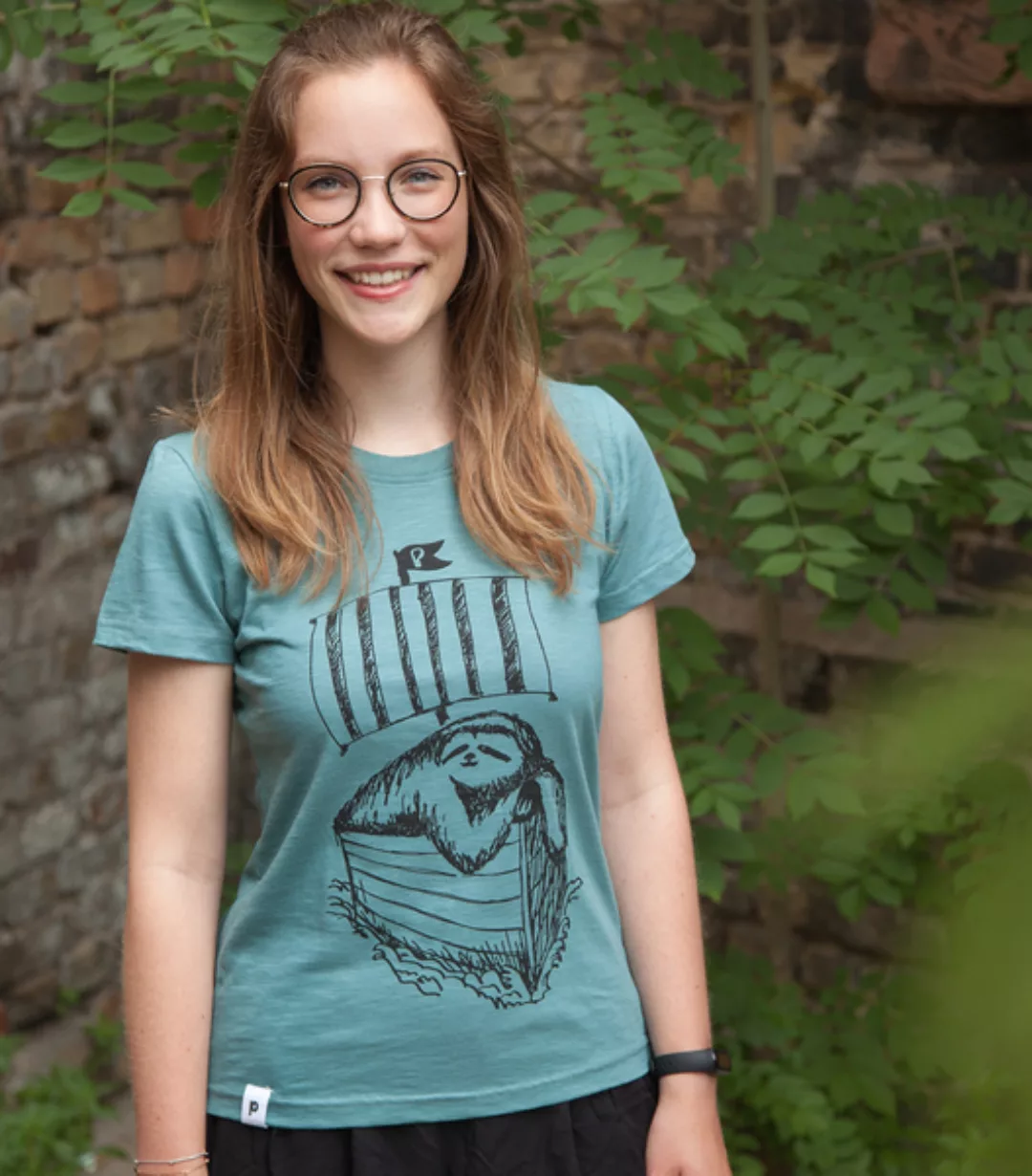 Felix Faultier / Sloth - Frauen T-shirt - Aus Baumwolle Bio - Slub Mint günstig online kaufen