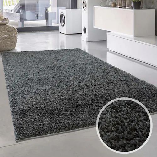 Carpet City Hochflor-Teppich »Shaggi uni 500«, rechteckig, Shaggy-Teppich, günstig online kaufen