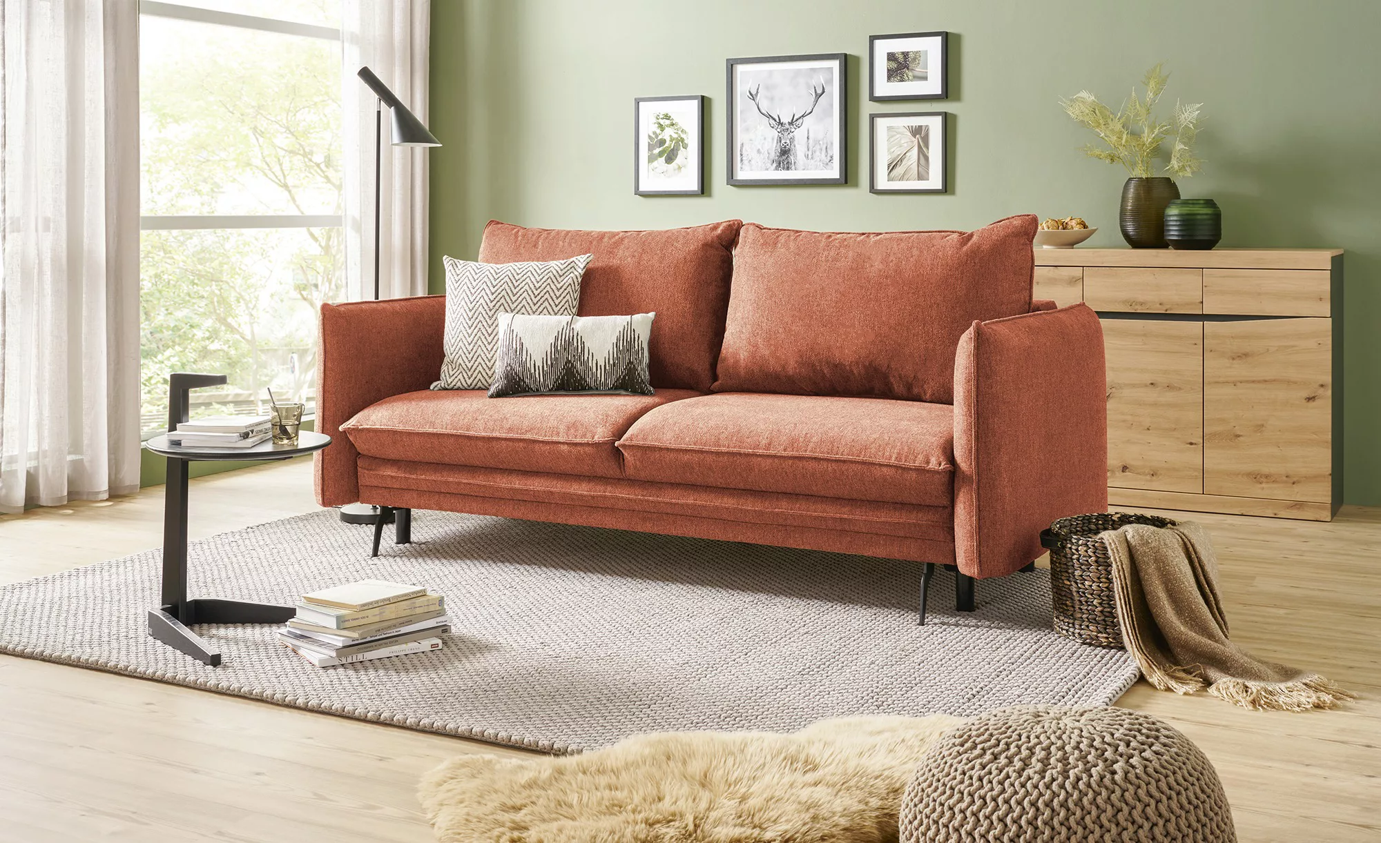 smart Sofa  Aki ¦ orange ¦ Maße (cm): B: 255 H: 78 T: 102.0 Polstermöbel > günstig online kaufen