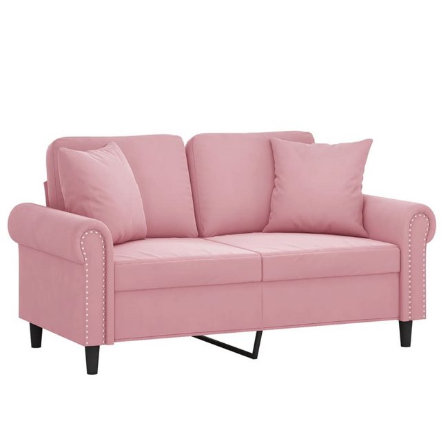 vidaXL Sofa 2-Sitzer-Sofa mit Zierkissen Rosa 120 cm Samt günstig online kaufen