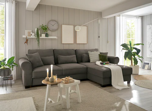 ED EXCITING DESIGN Ecksofa "Angelina L-Form", mit Bettfunktion, Bettkasten günstig online kaufen