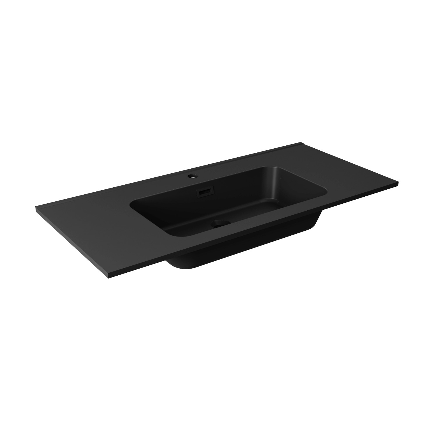 Fackelmann Gusswaschtisch Vita 101 cm x 15,8 cm x 46,5 cm Matt Schwarz günstig online kaufen
