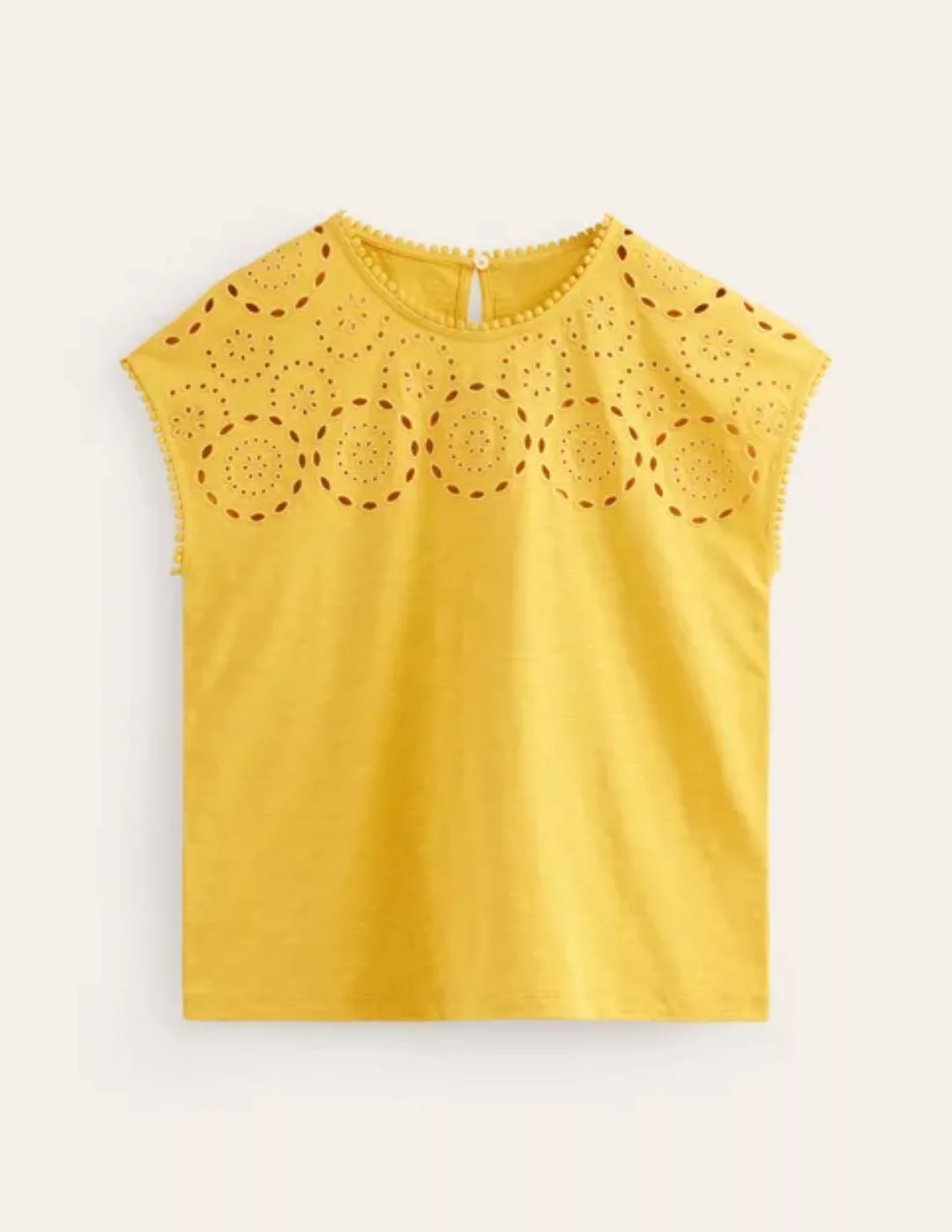 Sasha T-Shirt mit Stickerei Damen Boden, Ceylon Gelb günstig online kaufen