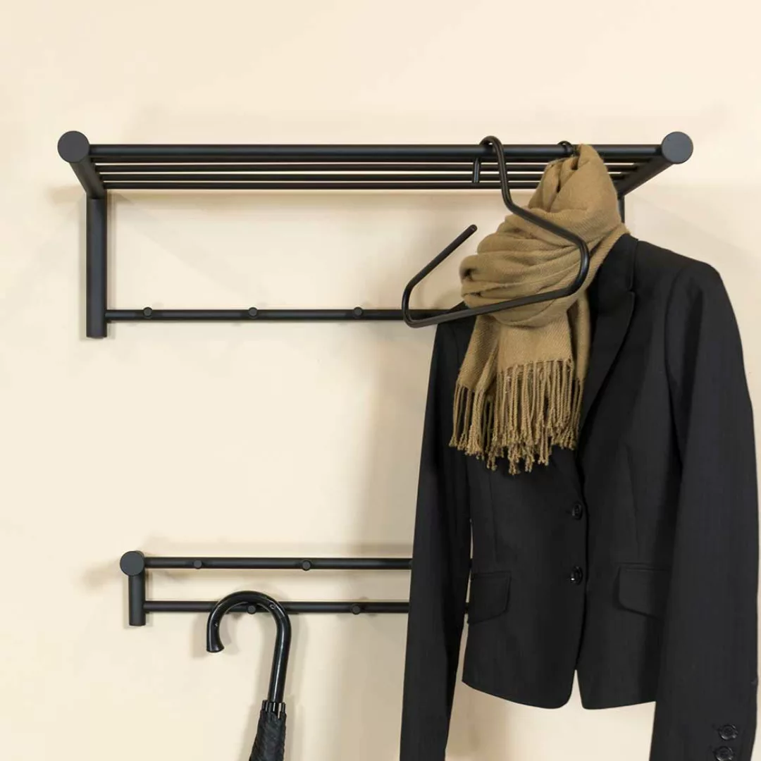 Stahl Hängegarderobe in Schwarz modernes Design günstig online kaufen