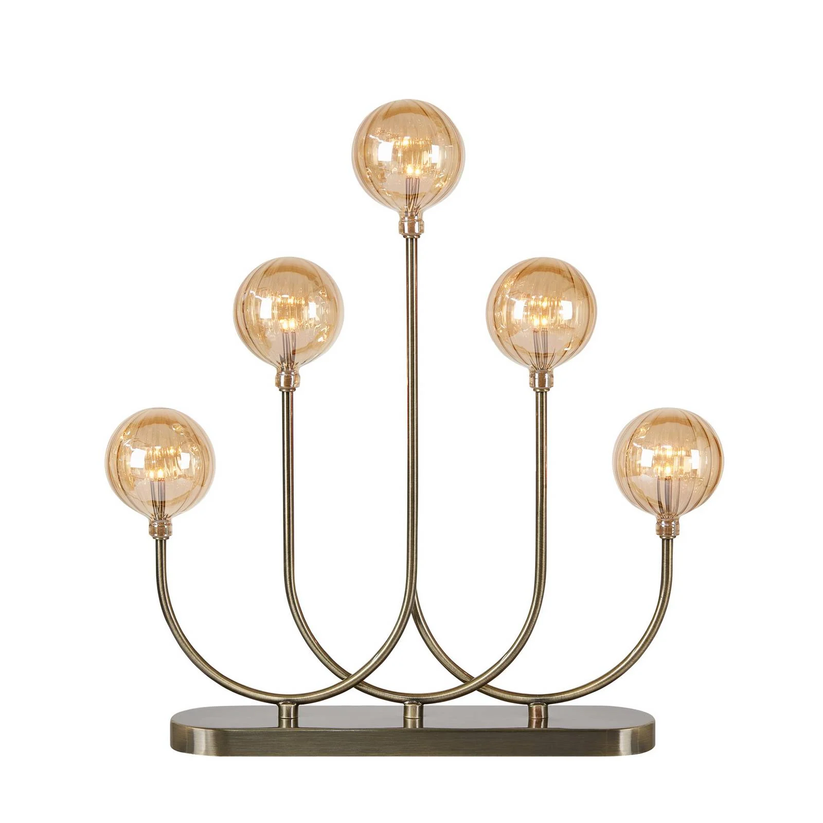 LED-Kerzenhalter Enys, messing antik, Eisen/Glas, 5-flammig günstig online kaufen