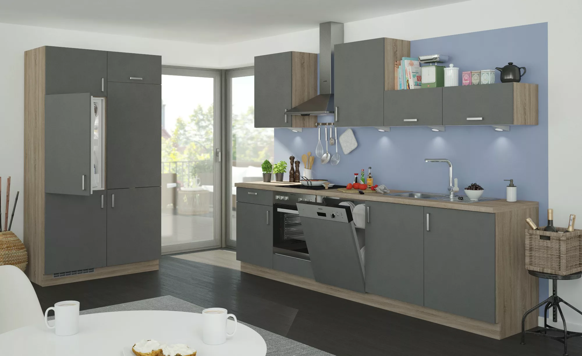 Küchenzeile ohne Elektrogeräte  Fürth ¦ rot Küchen-online > Küchenblöcke oh günstig online kaufen