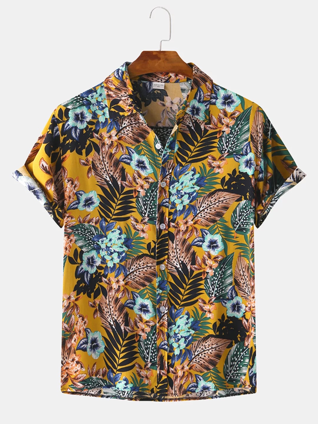 Mens Hawaiian Style Floral Tropical Print Kurzarmhemden günstig online kaufen