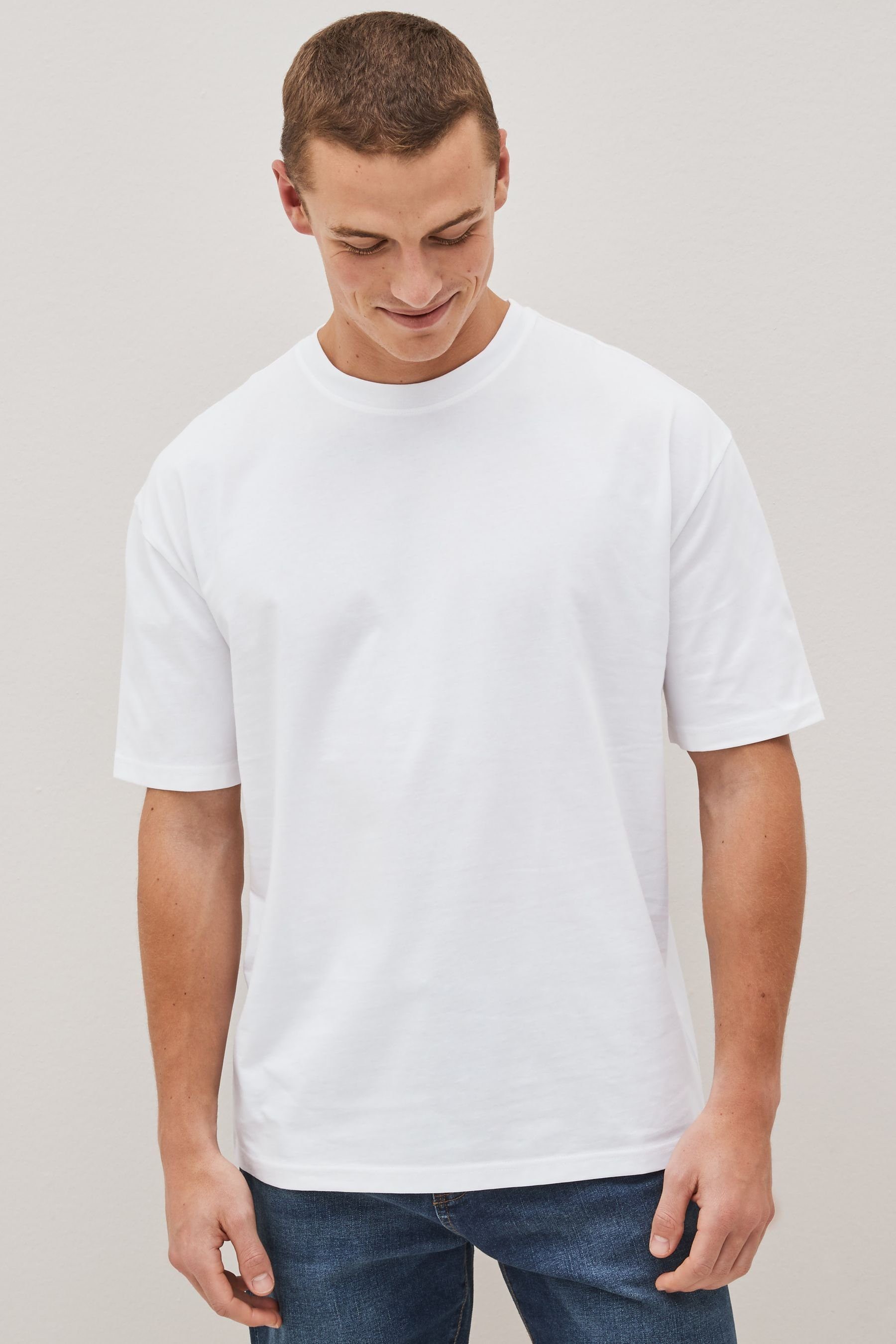 Next T-Shirt Rundhals-T-Shirt im Relaxed Fit günstig online kaufen