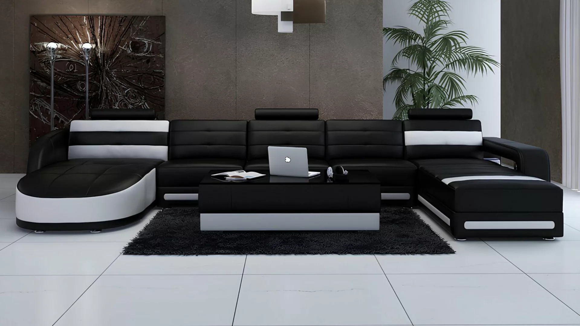 Xlmoebel Sofa Ledercouch Eckcouch Wohnlandschaft Design Modernes Ecksofa Si günstig online kaufen