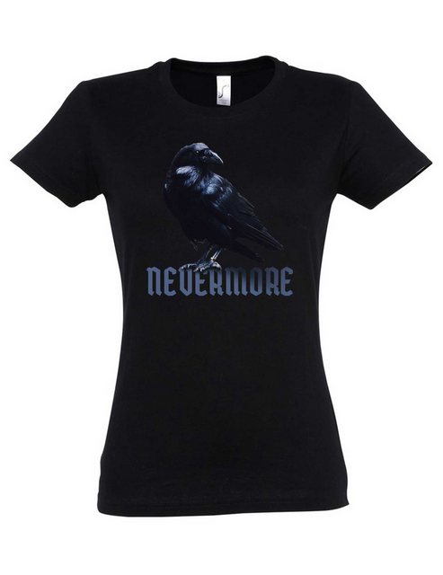 Urban Backwoods Print-Shirt Nevermore Raven Damen T-Shirt Edgar Portrait Al günstig online kaufen