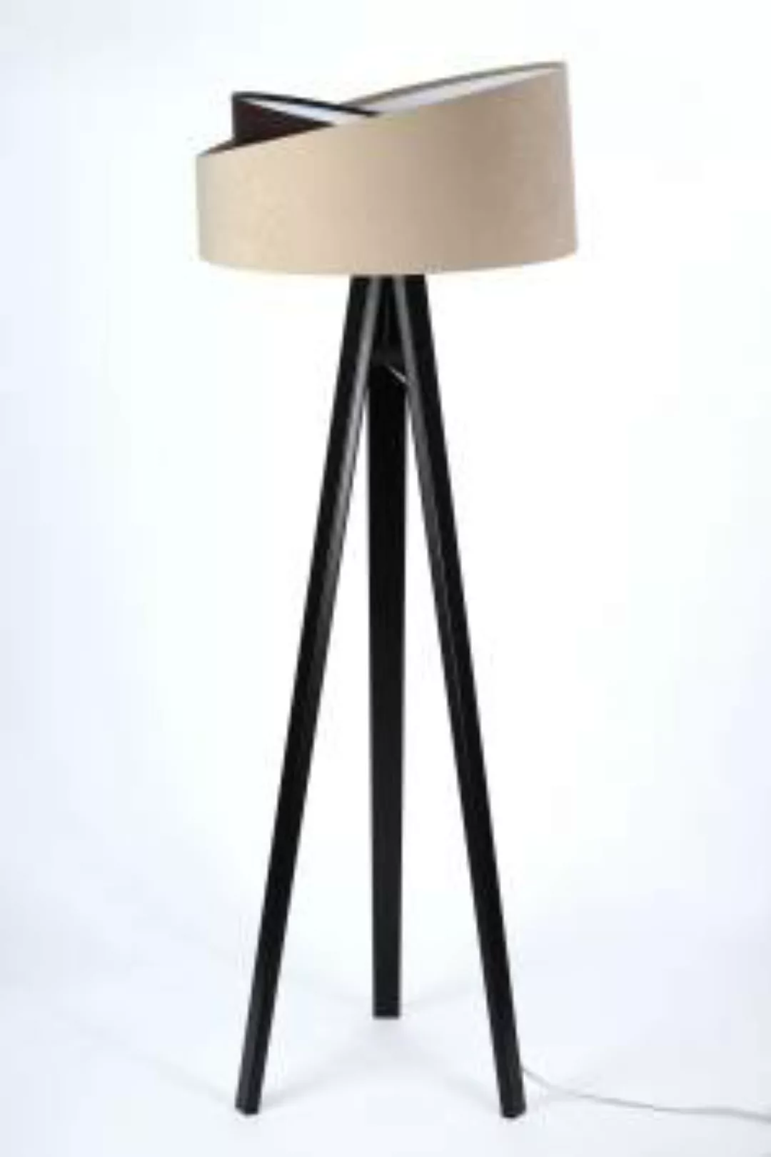 Stehlampe SONYA Beige Braun Holz 145cm Wohnzimmer günstig online kaufen