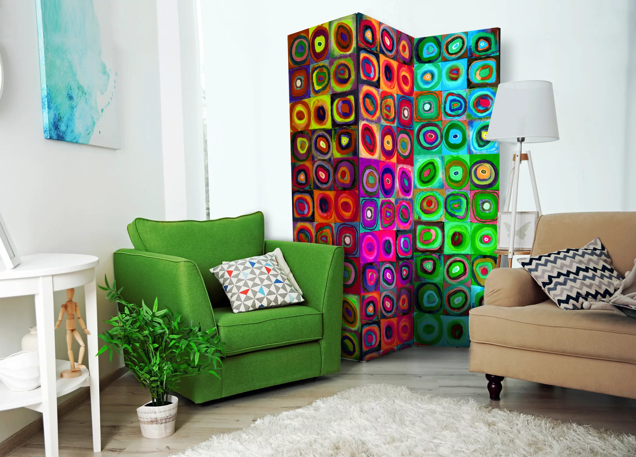 3-teiliges Paravent - Colorful Abstract Art  [room Dividers] günstig online kaufen