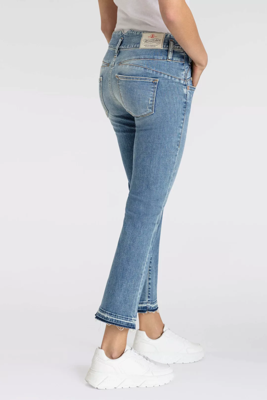 Herrlicher Bootcut-Jeans "Pearl Boot Cropped Organic Denim", mit offenem Sa günstig online kaufen