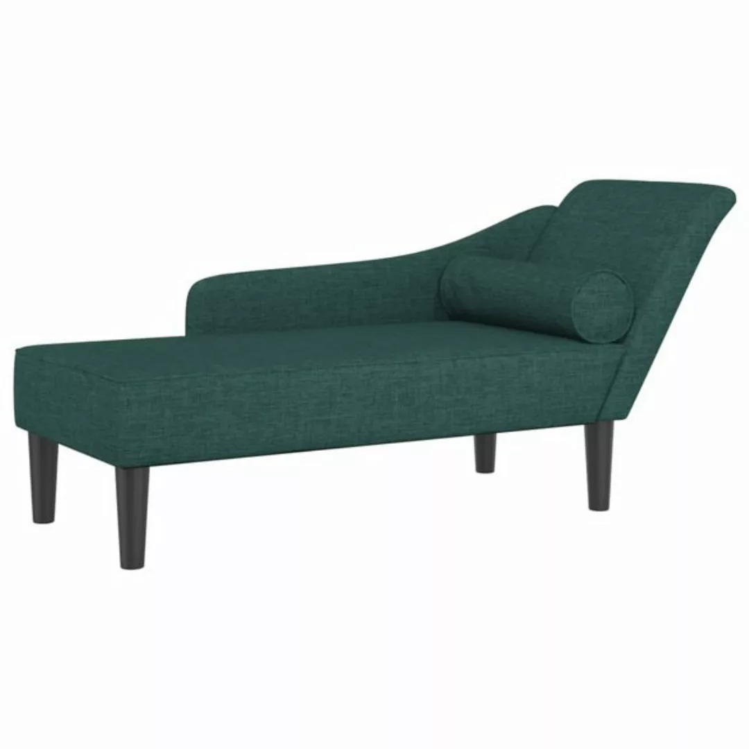 vidaXL Chaiselongue Chaiselongue mit Kissen Dunkelgrün Stoff, 1 Teile günstig online kaufen