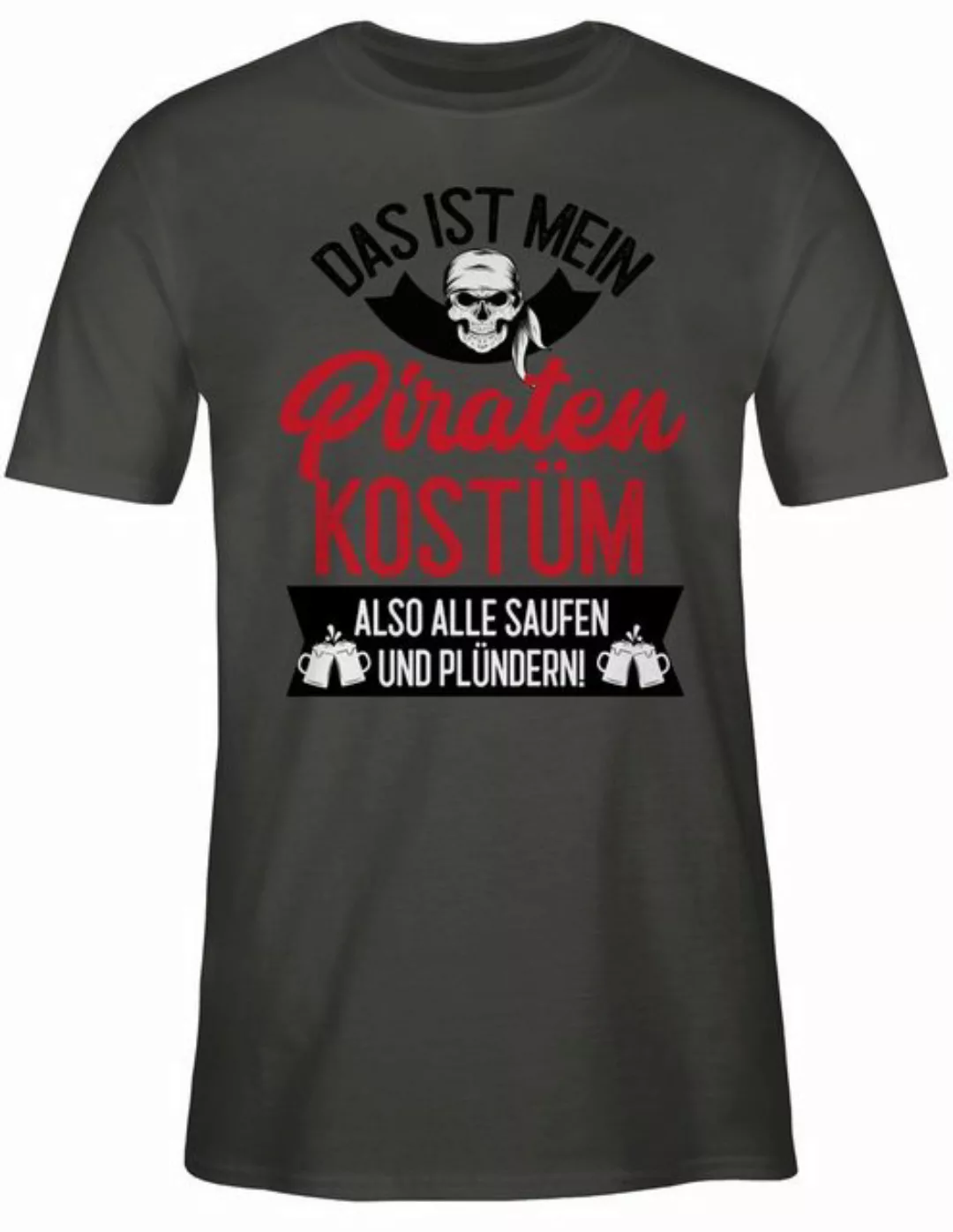 Shirtracer T-Shirt Das ist mein Piraten Kostüm - schwarz/rot Karneval & Fas günstig online kaufen