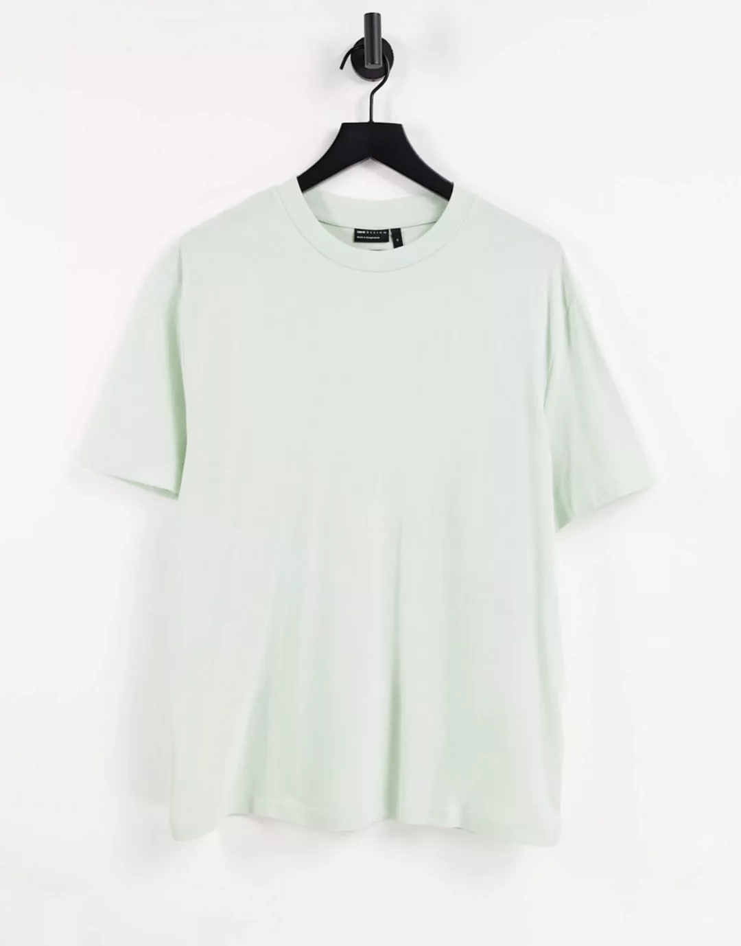 ASOS DESIGN – Locker geschnittenes T-Shirt aus Bio-Baumwolle in Blassblau günstig online kaufen