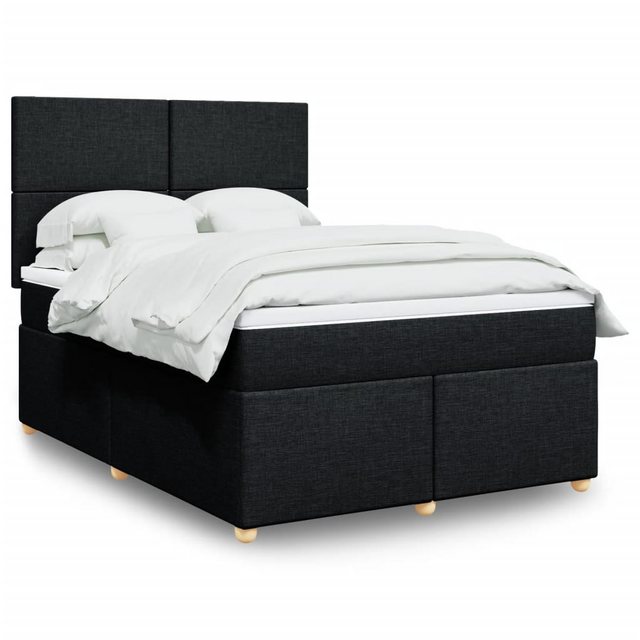 vidaXL Boxspringbett, Boxspringbett mit Matratze Schwarz 140x190 cm Stoff günstig online kaufen