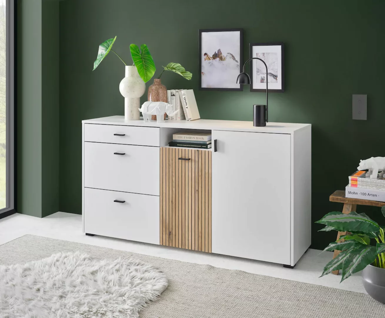 INOSIGN Sideboard "Hudson", in moderner Trendfarbe, Griffe aus Metall (Schw günstig online kaufen