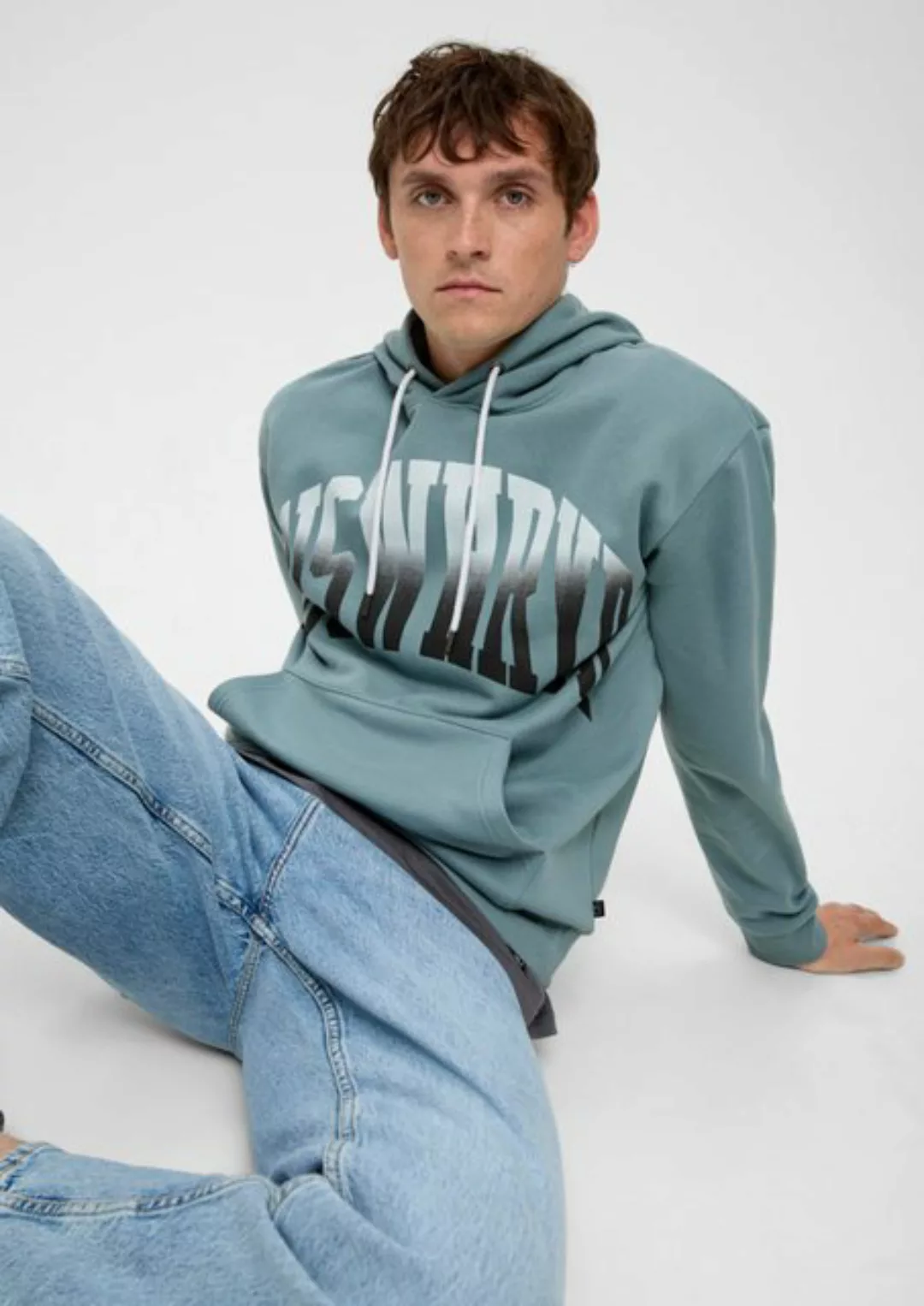 QS Sweatshirt Hoodie mit Frontprint Logo günstig online kaufen