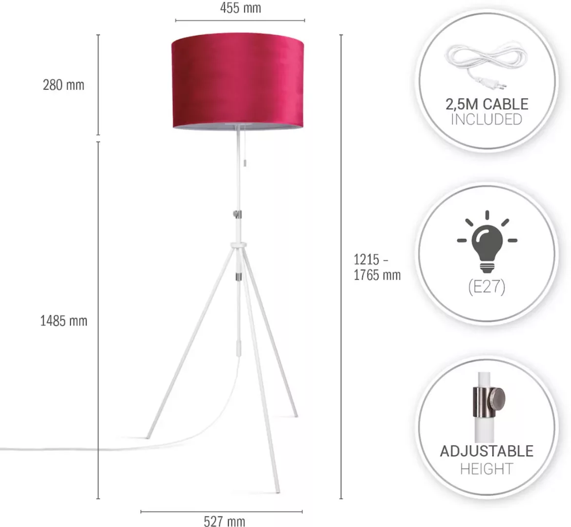 Paco Home Stehlampe »Naomi uni Color«, für Leuchtmittel 1 x E27, höhenverst günstig online kaufen