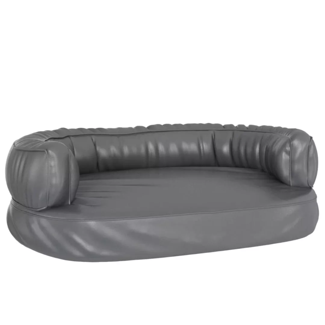 Vidaxl Hundebett Ergonomisch Schaumstoff Grau 60x42 Cm Kunstleder günstig online kaufen