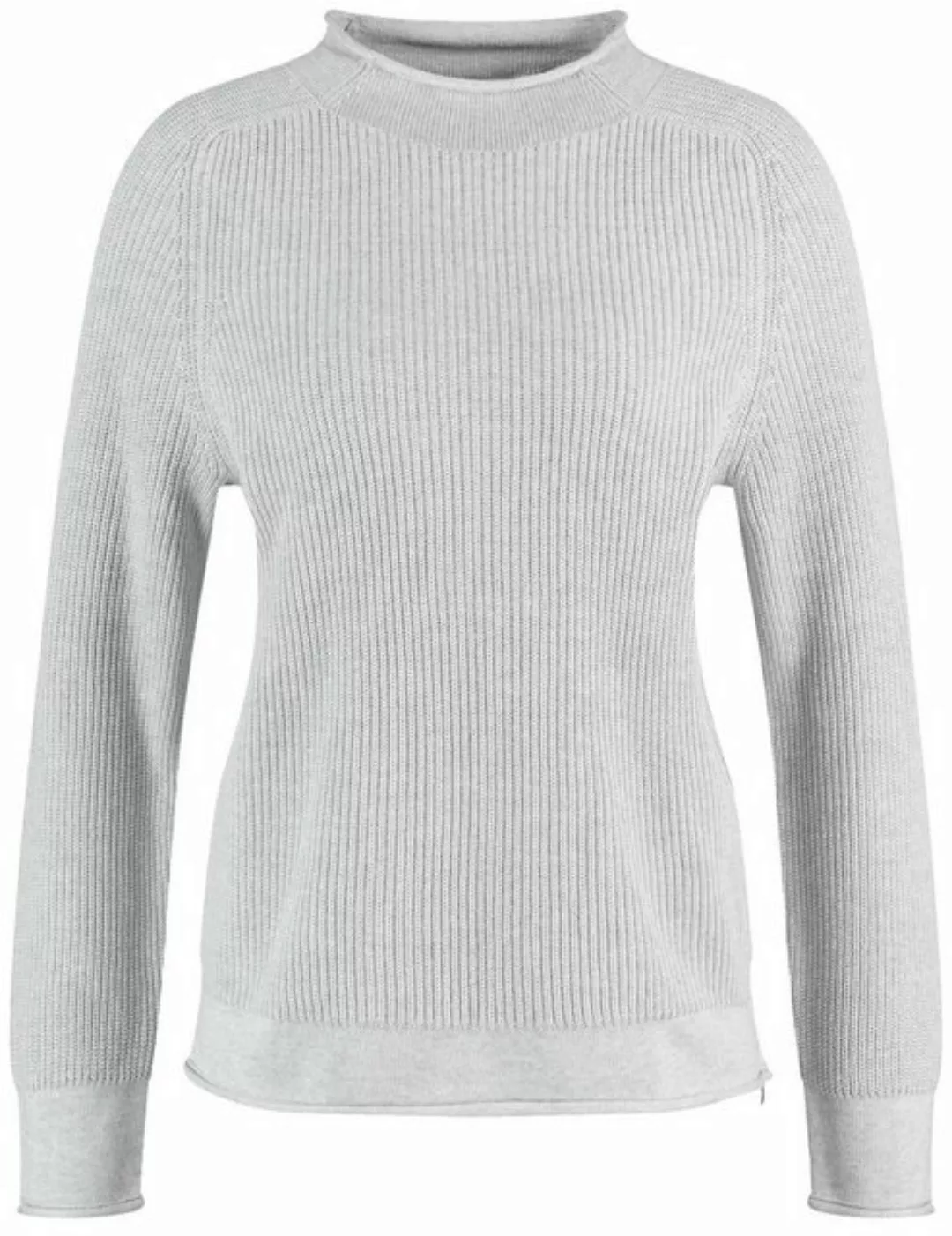 GERRY WEBER Rundhalspullover Gerippter Pullover mit Dekozipper in der Seite günstig online kaufen