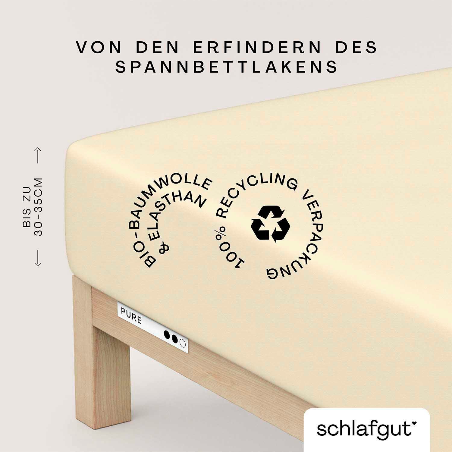 Schlafgut Spannbettlaken »PURE Bio-Baumwolle mit Elasthan, dehnbar blickdic günstig online kaufen