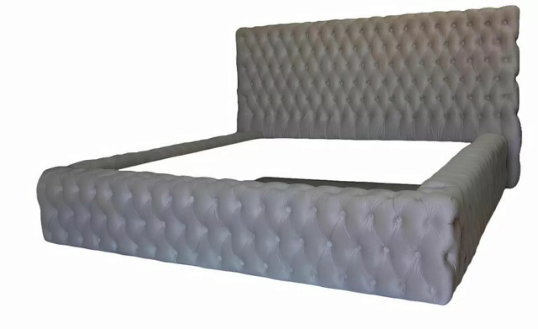 Xlmoebel Bett Englisches Doppelbett in Beige mit Chesterfield-Design in den günstig online kaufen