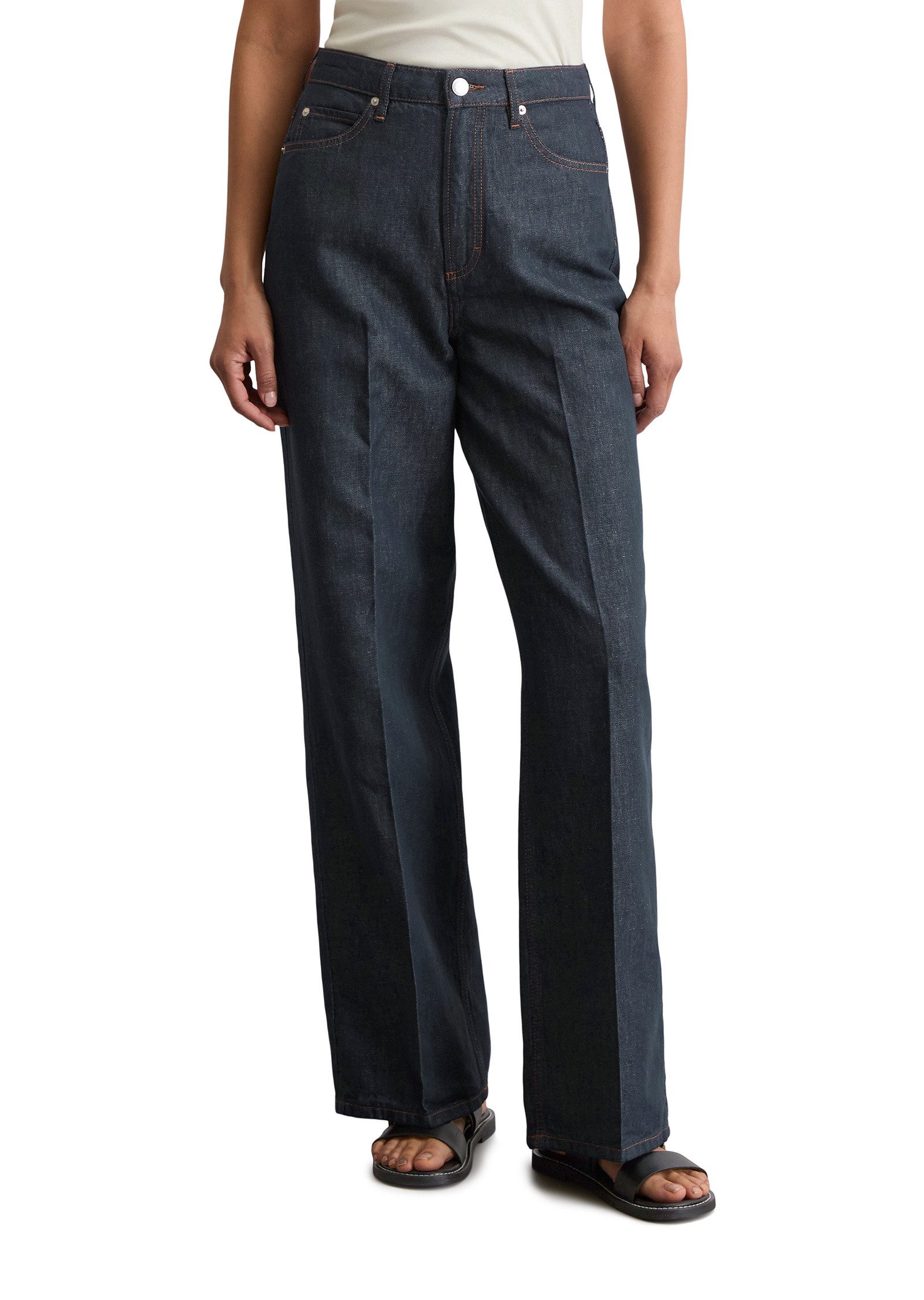 Marc OPolo Weite Jeans "aus Baumwolle-Leinen-Mix" günstig online kaufen