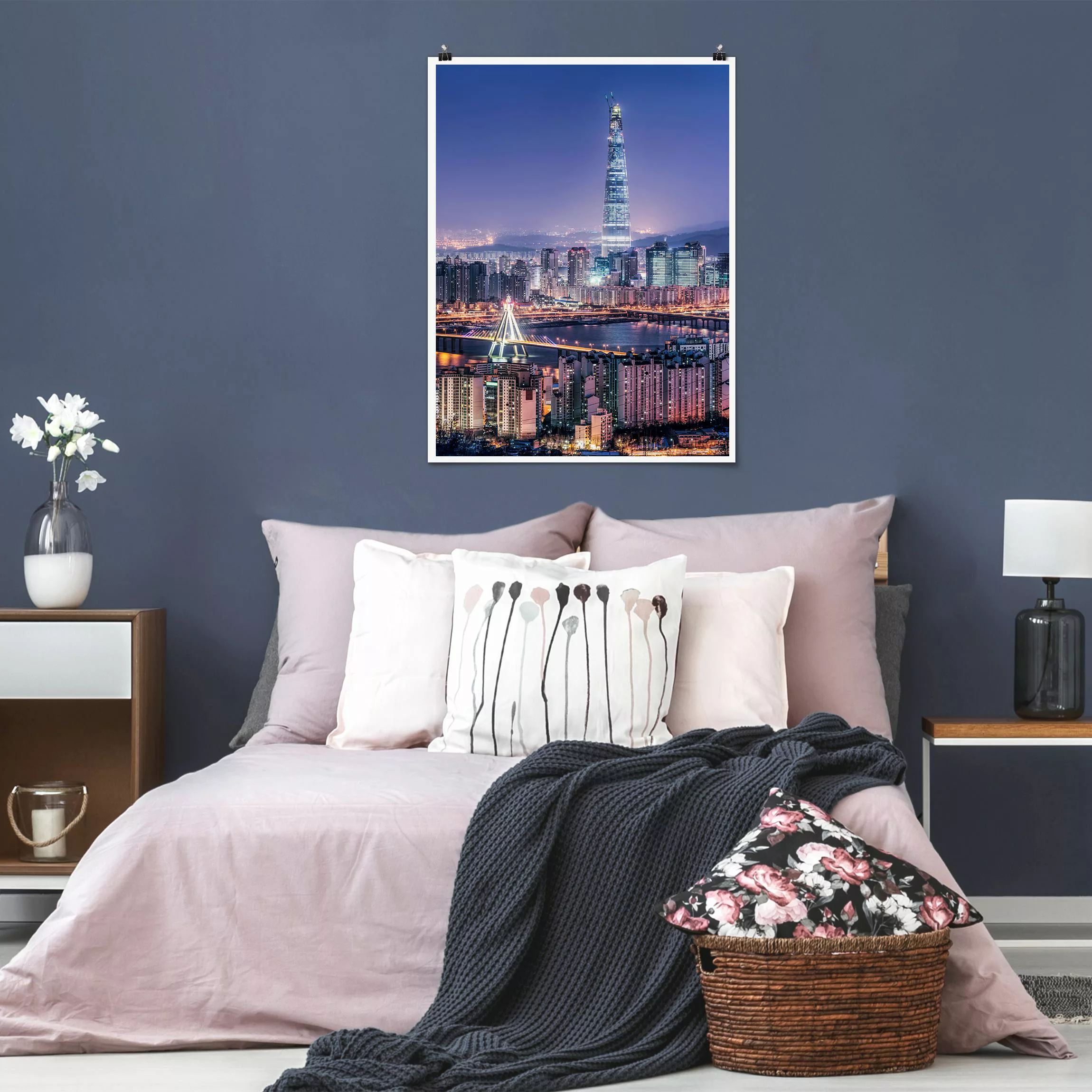 Poster Lotte World Tower bei Nacht günstig online kaufen