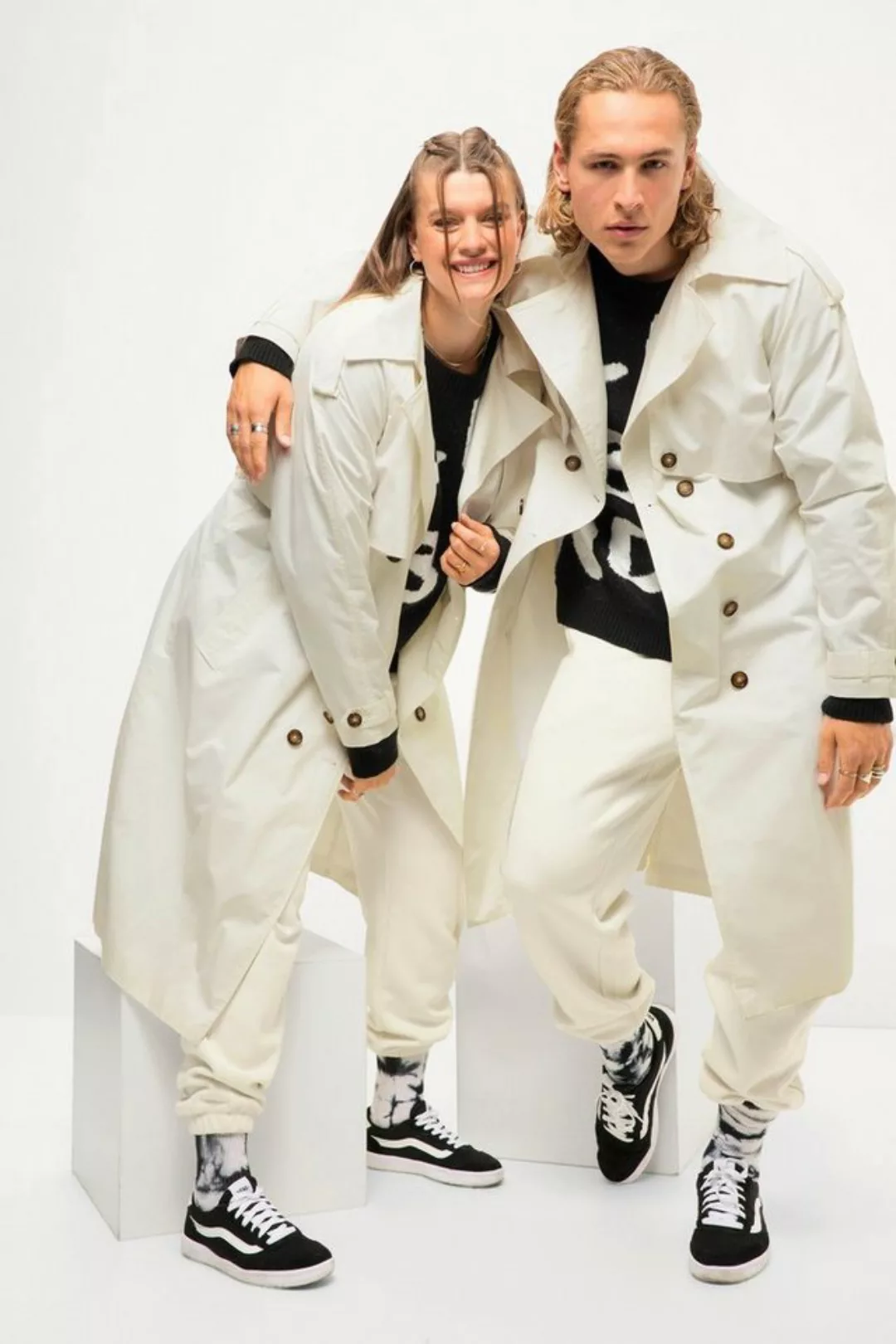 Studio Untold Wintermantel Trenchcoat oversized Reverskragen Unisex günstig online kaufen