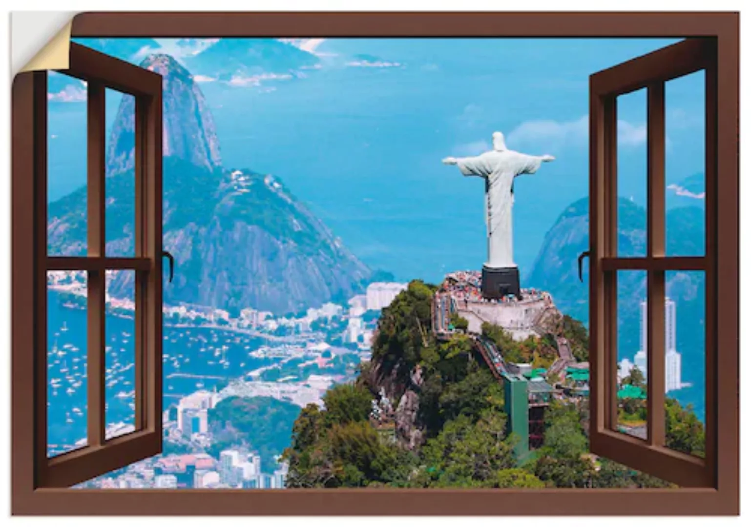 Artland Wandfolie "Rio de Janeiro mit Cristo, braun", Gebäude, (1 St.) günstig online kaufen