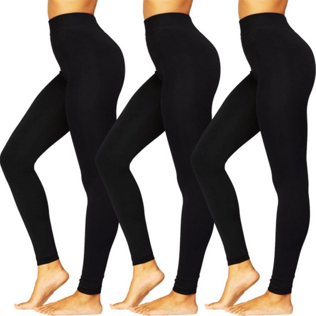 TEXEMP Thermoleggings 3er Pack Damen Thermo Leggings Baumwolle Hose Winter günstig online kaufen