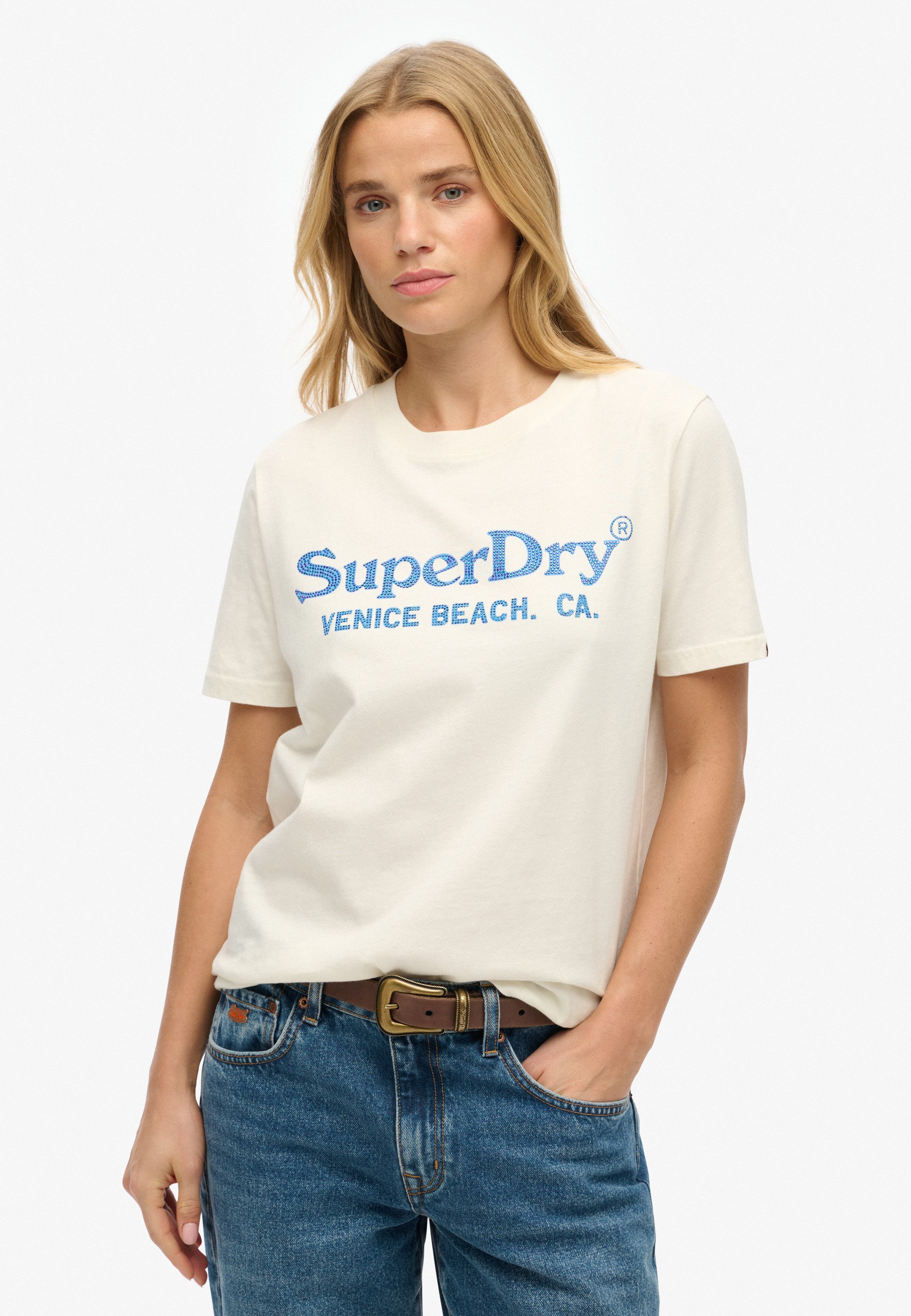 Superdry Kurzarmshirt VENUE METALLIC RELAXED TEE günstig online kaufen