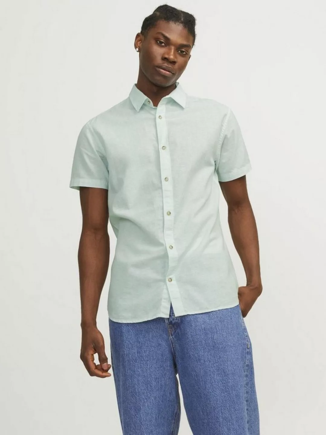 Jack & Jones Kurzarmhemd JJESUMMER LINEN BLEND SHIRT SS SN günstig online kaufen